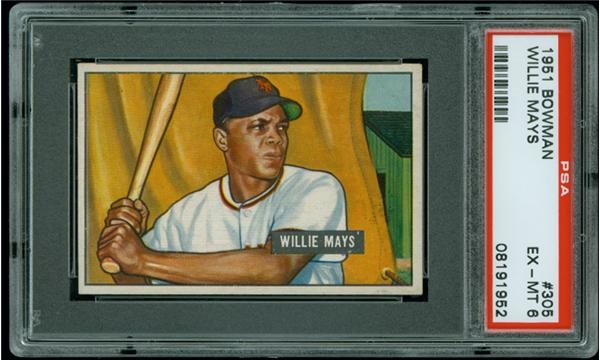 Cards BAseball Post 1930 - Willie Mays 1951 Bowman Rookie Graded EX-MT 6