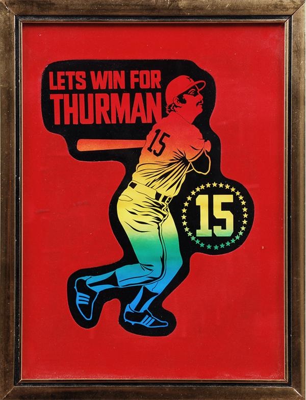 Baseball Memorabilia - 1970's Thurman Munson Felt Display Piece