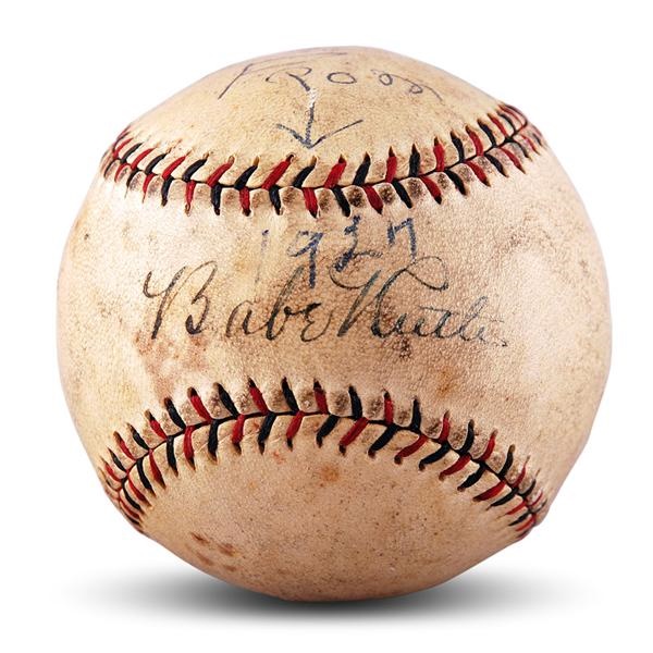 Baseball Autographs - Circa. 1928 Babe Ruth Single Signed Baseball