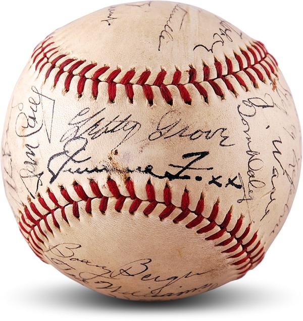 Baseball Autographs - 1939 Boston Red Sox Team Baseball with Rookie Ted Williams