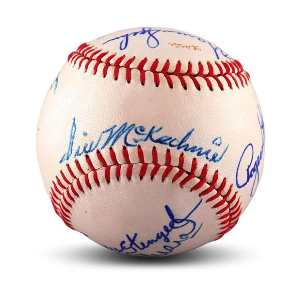 Baseball Autographs - Hall Of Fame Signed Baseball with Rogers Hornsby and George Sisler