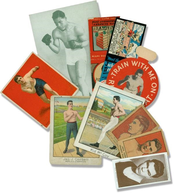 Boxing Card &amp; Memorabilia Collection with T220, T218, Exhibits and More (100+)