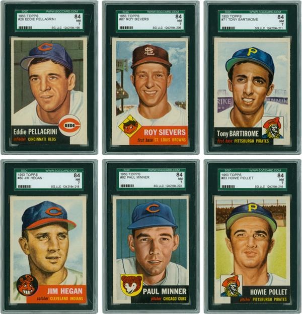 - 1953 Topps #4-92 Baseball Cards All SGC NM 7 (10)