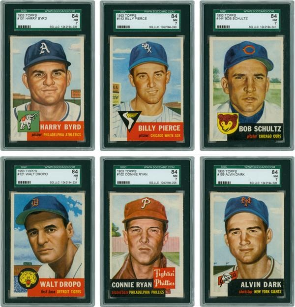 - 1953 Topps #95-144 Baseball Cards All SGC 84 NM 7 (10)