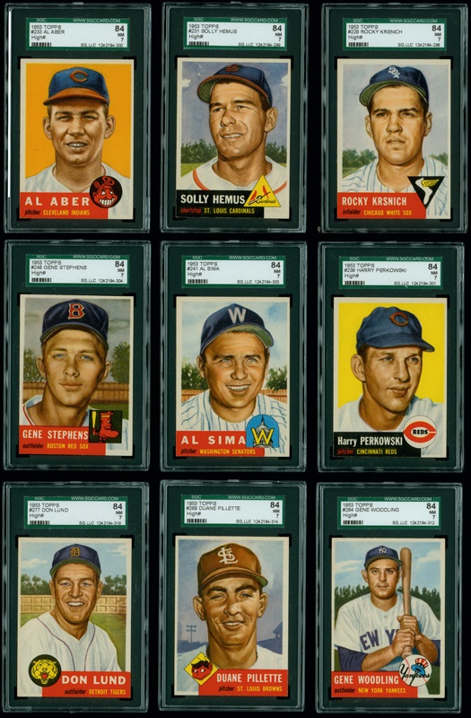 - 1953 Topps High # Baseball Cards All SGC 84 NM 7 (9)