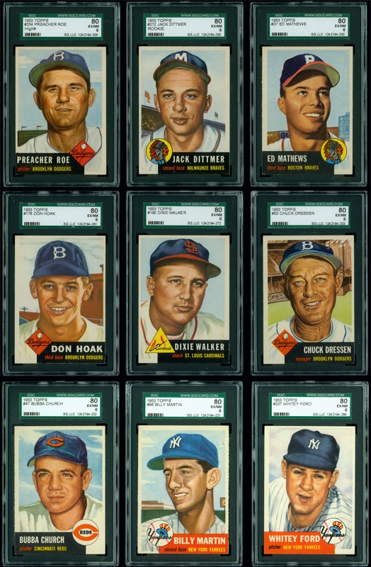 - 1953 Topps High Grade Baseball Cards All SGC Graded (32)