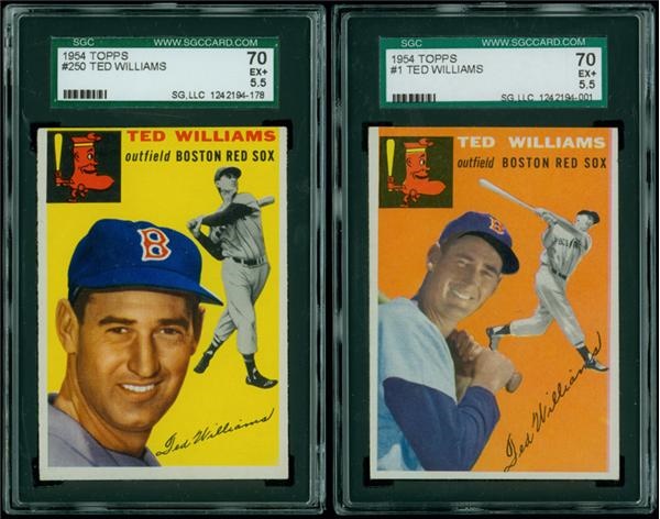 Cards BAseball Post 1930 - 1954 Topps #1 & #250 Ted Williams SGC 5.5 EX+ (2)