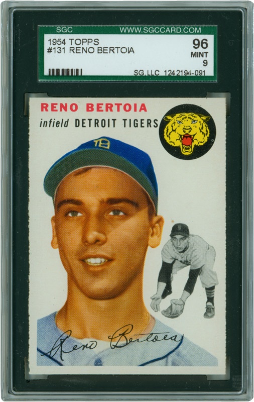 Baseball and Trading Cards - 1954 Topps #131 Reno Bertoia SGC 96 MINT 9