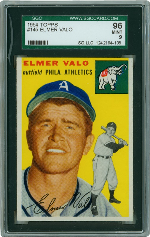 Baseball and Trading Cards - 1954 Topps #145 Elmer Valo SGC 96 MINT 9