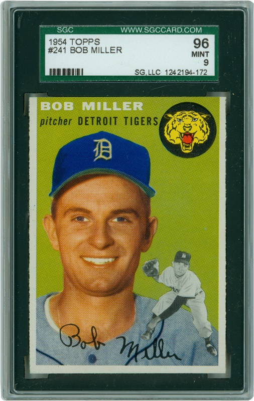 Baseball and Trading Cards - 1954 Topps #241 Bob Miller SGC 96 MINT 9