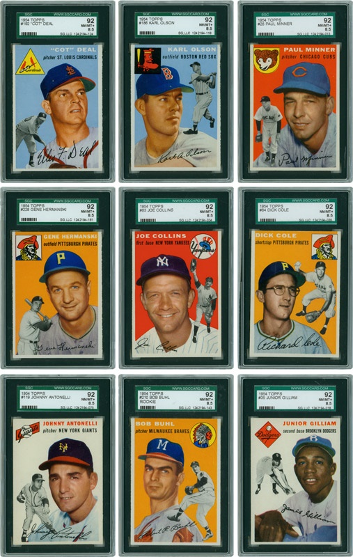 1954 Topps Baseball Cards All SGC 92 NM/MT+ 8.5 (15)