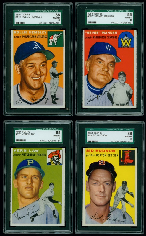 1954 Topps Baseball Cards All SGC 88 NM/MT 8 (6)