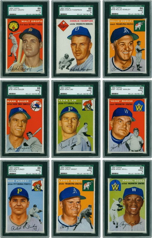 Baseball and Trading Cards - 1954 Topps Baseball Cards All SGC 88 NM/MT 8 (48)