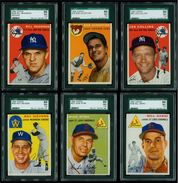 Cards BAseball Post 1930 - 1954 Topps Baseball Cards All SGC 86 NM+ 7.5 (16)