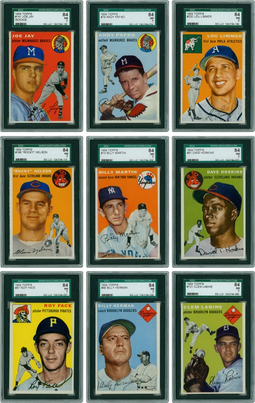 - 1954 Topps Baseball Cards All SGC 84 NM 7 (38)