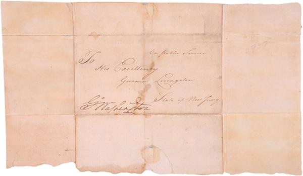 President George Washington Signed Address Overleaf