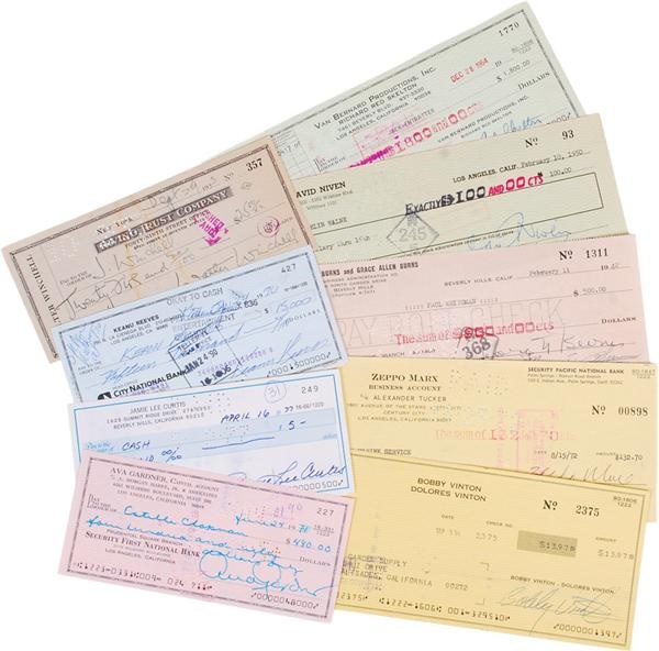 Collection of Hollywood and Historical Signed Checks (20)