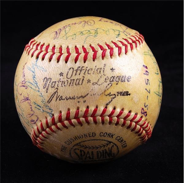 Autographs Baseball - 1956 Milwaukee Braves Team Signed Baseball