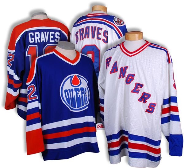 Autographs Hockey - Adam Graves Signed Replica Jerseys (2)