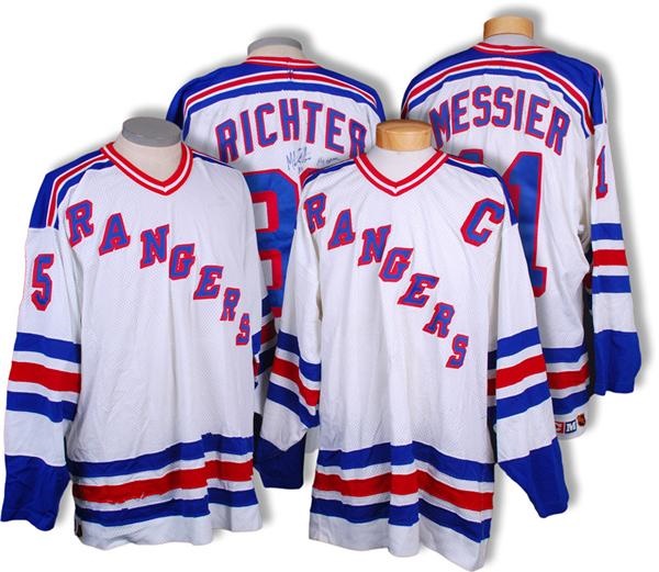 Mike Richter (Signed) and Mark Messier New York Rangers Replica Jerseys (2)