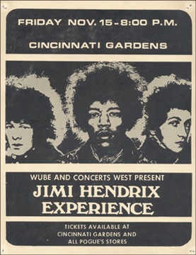 Jimi Hendrix - 1968 Jimi Hendrix Cincinnati Concert Handbill (8.75x11")