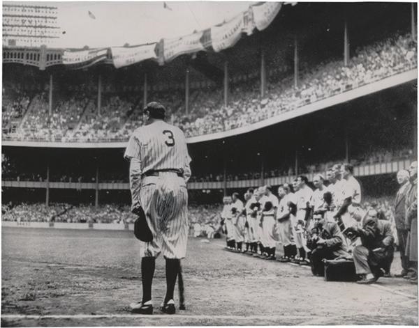 Babe Ruth and Lou Gehrig - The Babe Bows Out by Nat Fein (1948)
