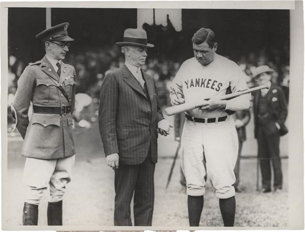Babe Ruth and Lou Gehrig - Babe Ruth Signs His Bat
