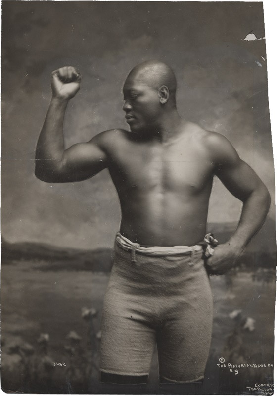 Muhammad Ali & Boxing - Jack Johnson Flexing circa 1910