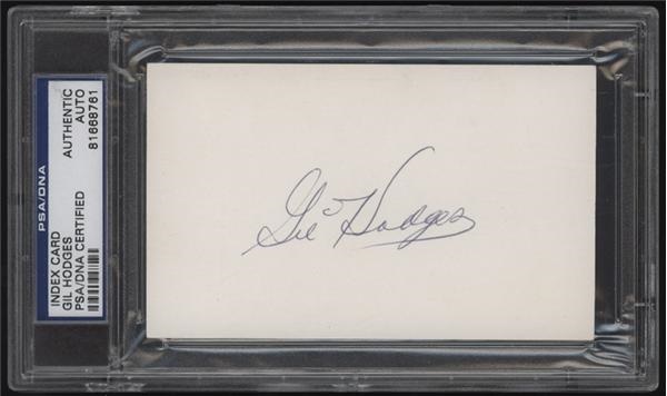Autographs Baseball - Gil Hodges Signed Index Card