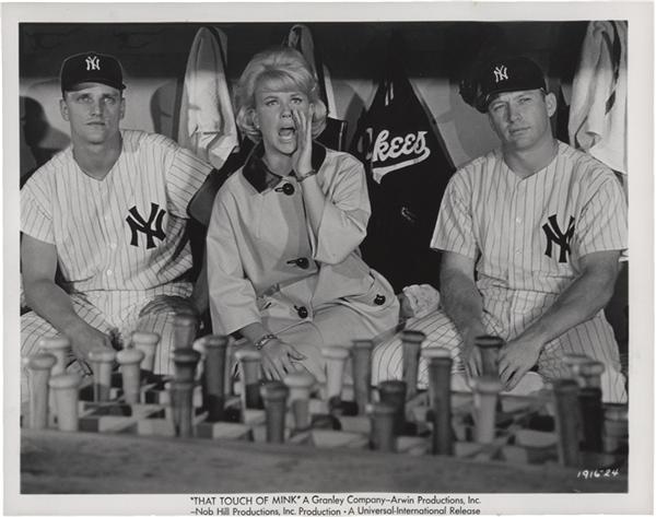 Memorabilia Baseball Photographs - Singles - Mickey Mantle, Roger Maris and Dorris Day Touch of Mink Movie Still (1962)