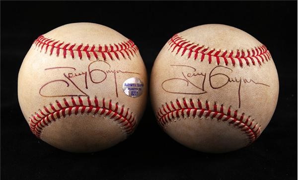 Autographs Baseball - (2)Tony Gwynn Hit #'s 3039 and 3047 Signed Baseballs
