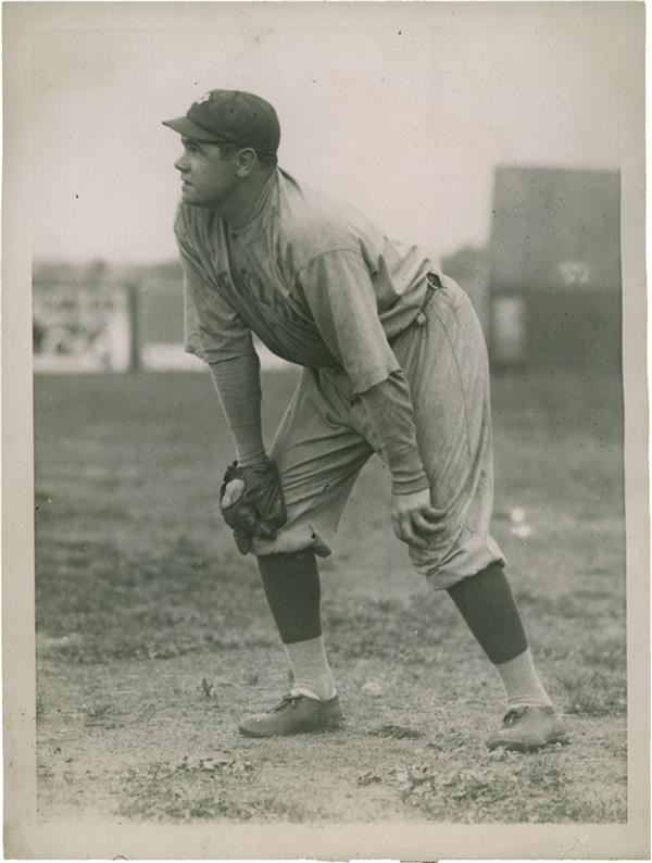 Baseball Photographs - Amazing Babe Ruth Baseball Photograph (1921)