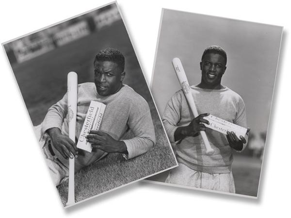 Baseball Photographs - Jackie Robinson Chesterfield Cigarettes Advertising Photographs (2)