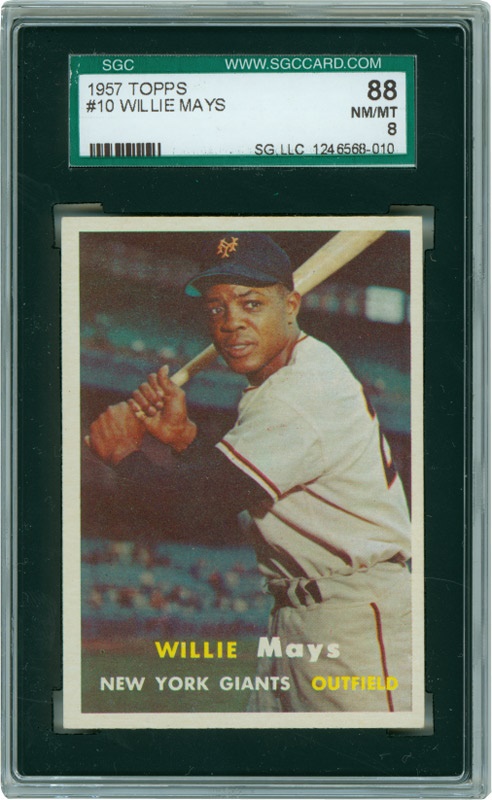 Baseball and Trading Cards - 1957 Topps #10 Willie Mays SGC 88 NM/MT 8