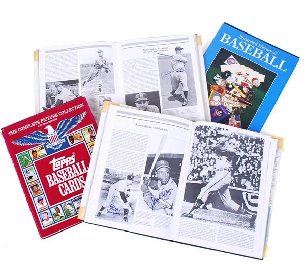 Autographs Baseball - Baseball Multi-Signed Hardcover Books with Hall of Famers with Mantle and Williams (4)