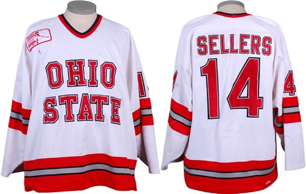 Game Used Hockey - 1990's Ohio State University Game Worn Jersey