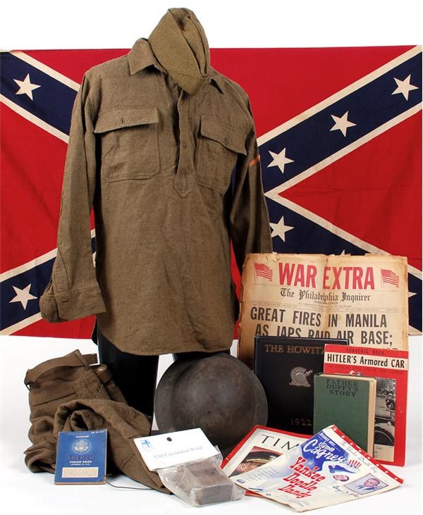 Rock And Pop Culture - Large Military Memorabilia Collection with WWII Uniform and Helmet