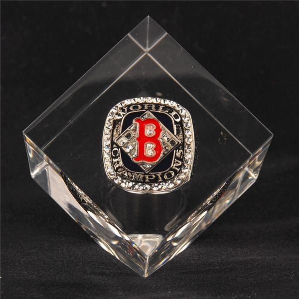 Baseball Memorabilia - 2004 Boston Red Sox World Championship Ring In Lucite