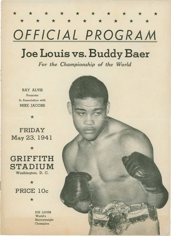 Memorabilia Boxing - Rare 1941 Joe Louis vs. Buddy Baer Fight Program