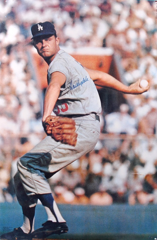 - 1960's Don Drysdale Signed Sports Illustrated Poster