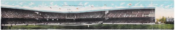 Baseball Memorabilia - Circa 1912 Cleveland League Park Panoramic Postcard with Joe Jackson