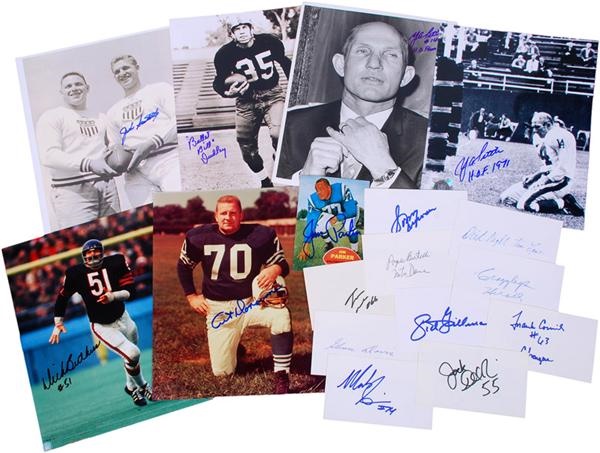 Autographs Football - Football Autograph Collection with Many Hall of Famers, (26) 3 x5 cards, (5) 8x10" photographs