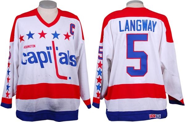 Game Used Hockey - Late 1980's Rod Langway Washington Capitals Game Worn Jersey