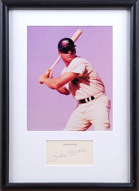 Autographs Baseball - Impressive Mickey Mantle Signed Framed Display