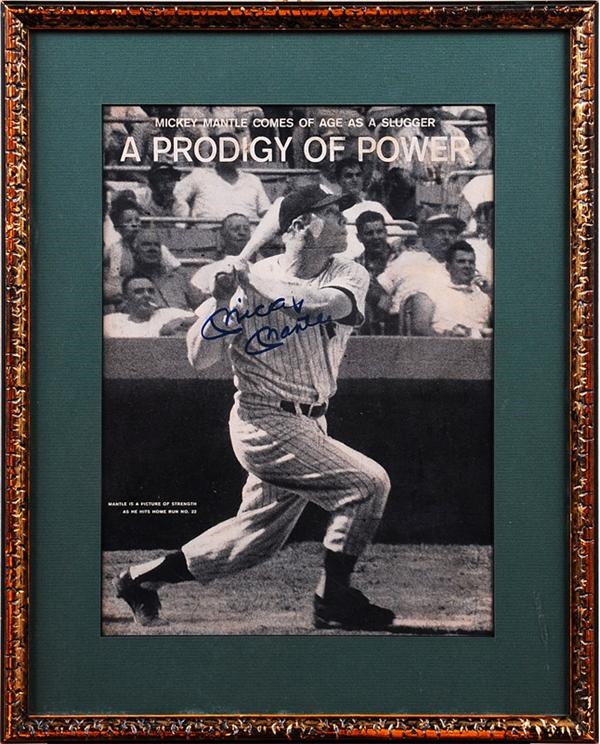 Mickey Mantle Signed &quot;Prodigy of Power&quot; Large Photo