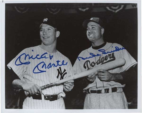 Autographs Baseball - Mickey Mantle and Duke Snider Signed 8 x 10 Photograph