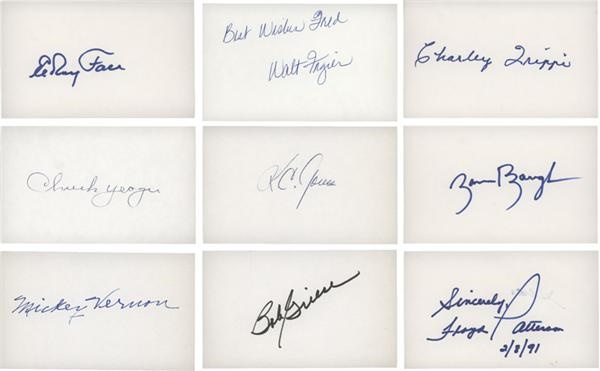 Autographs Other - Sports and Nonsports Autograph Collection of 3 x 5 Cards with Hall of Famers