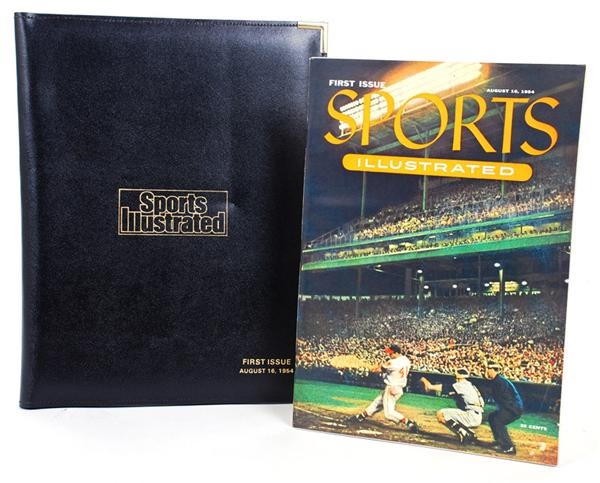 Baseball Memorabilia - 1954 Sports Illustrated #1 in Custom Leather Folder