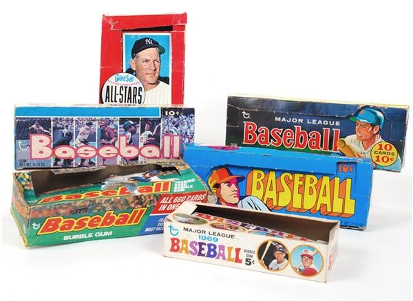 1964-1975 Topps Baseball Card Display Boxes (6)