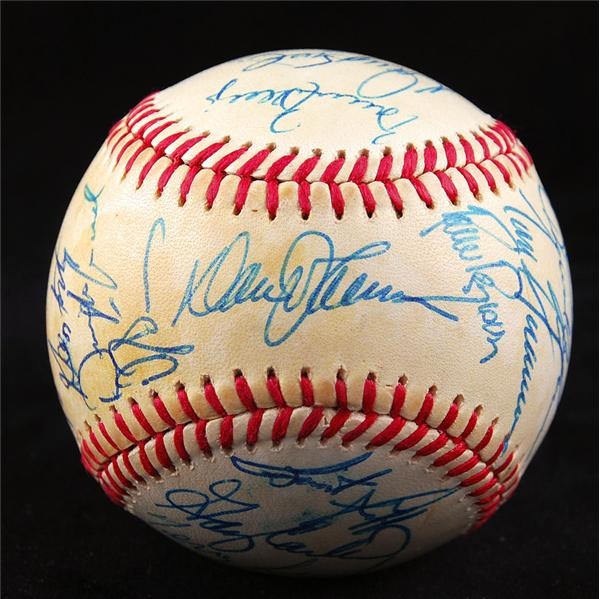 Autographs Baseball - 1986 New York Mets Team Signed Ball with (27) Signatures